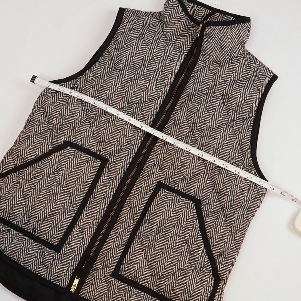 J Crew Excursion Herringbone Printed Quilted Down Puffer Vest  - Size Small - Picture 6 of 6